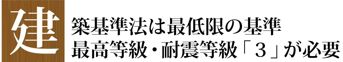 耐震等級３が必要